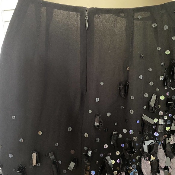 Vtg Neil Bieff Festive Sequins silk skirt Black Blue Purple - Picture 5 of 7
